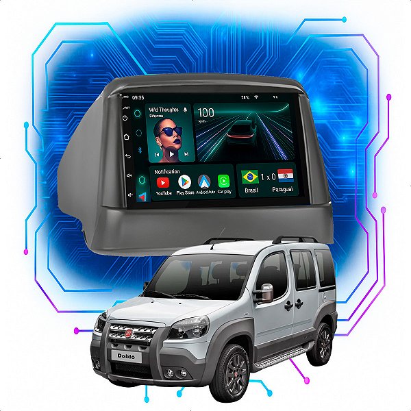 Kit Multimídia Android 4/64GB 7p Doblo 2000 a 2021