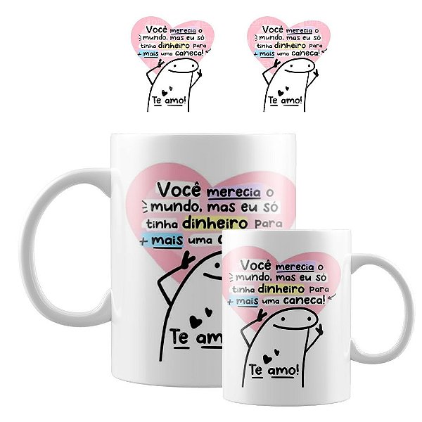 Caneca Flork Meme Namorados Apaixonados Todo Amor Que Tenho (Rosa)