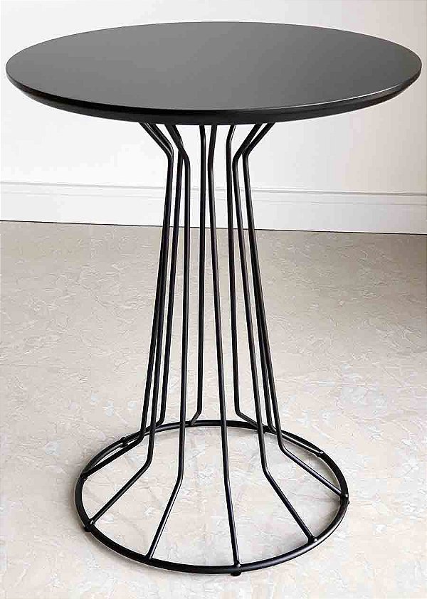 Mesa de Canto para Sala Baixa SINGAPURA Preta Preto Laqueado