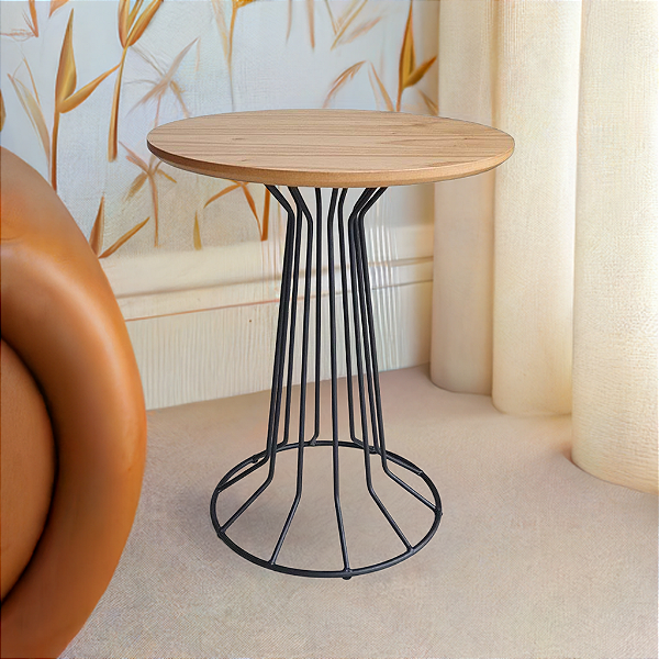 Mesa Lateral Baixa SINGAPURA Preta Cinamomo Natural