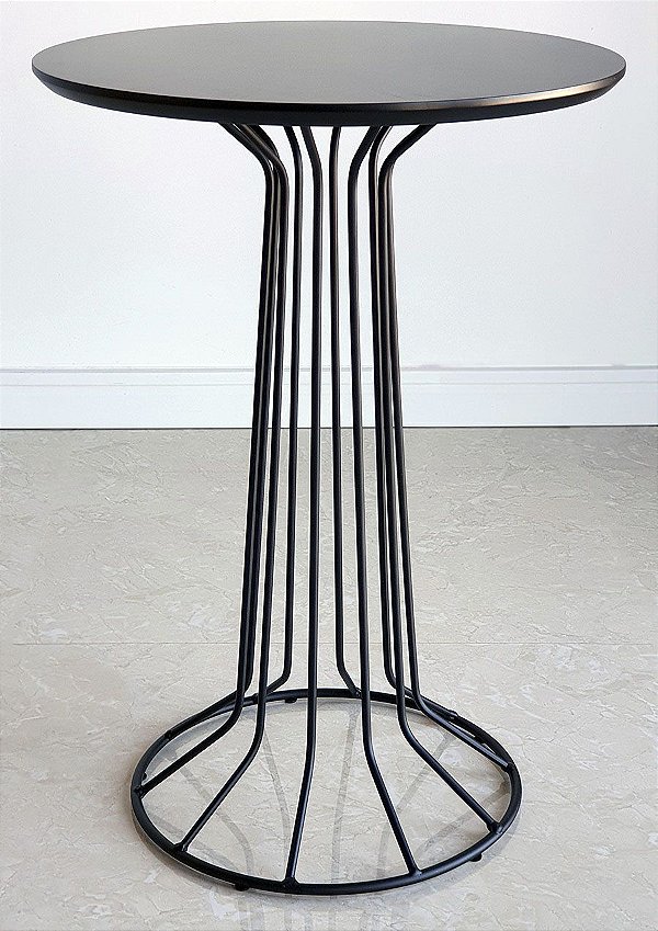 Mesa Lateral Alta SINGAPURA Preta Preto Laqueado