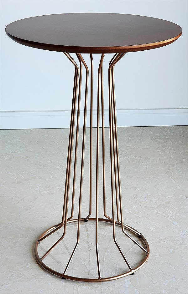 Mesa Lateral para Sala Alta SINGAPURA Cobre Madeira Cinamomo Castanho