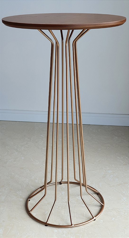 Mesa Cabeceira Lateral 70 cm SINGAPURA Cobre Cinamomo Castanho
