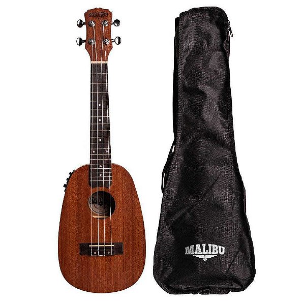 Ukulele Abacaxi Elétrico Malibu Concert 23-SPE Sapele + Capa