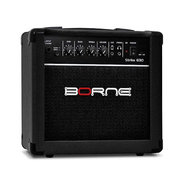 Caixa Amplificada Cubo Para Guitarra Borne Strike G30 Preto - 15w Rms - Bivolt