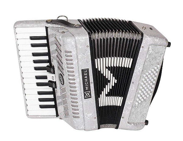 Gaita Acordeon ACM4803N 48 Baixos Branco Perolado - Michael