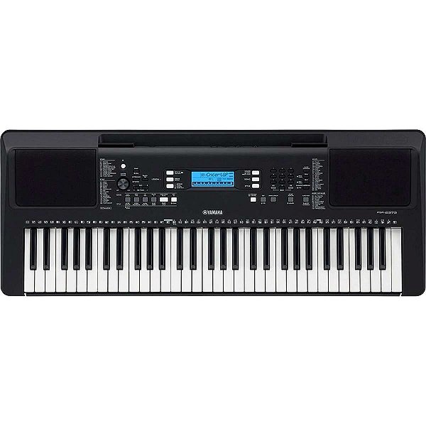 Teclado Musical Arranjador Yamaha PSR E373 Preto 61 Teclas + Suporte de Partituras + Fonte Bivolt