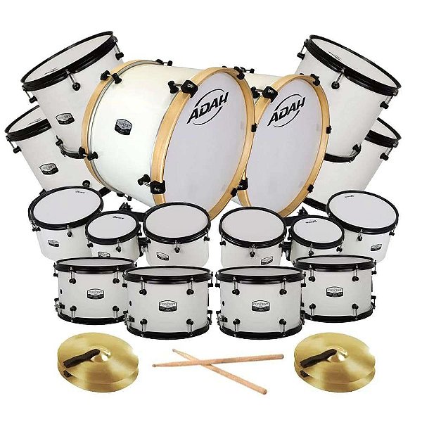 Kit Fanfarra Infantil Profissional Adah Concert-Jr 14 Instrumentos + Baquetas + Coletes