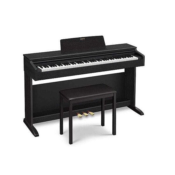 Piano Digital CASIO Celviano AP-270 Preto 88 Teclas + Banqueta + Pedal Triplo + Fonte + Suporte Partitura