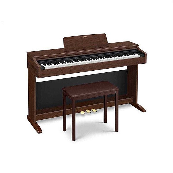 Piano Digital Casio Celviano AP-270 Marrom 88 Teclas + Banqueta + Pedal Triplo + Fonte + Suporte Partitura