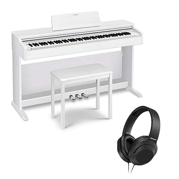 Piano Digital Casio Celviano AP-270 Branco 88 Teclas + Banqueta + Pedal Triplo + Fone