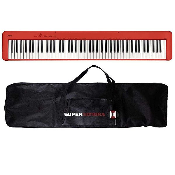 Piano Digital Casio CDP-S160 Vermelho - 88 Teclas + Capa