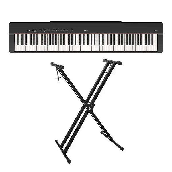 Piano Digital Yamaha P-225 - 88 Teclas GHC Toque Realista + Suporte em X