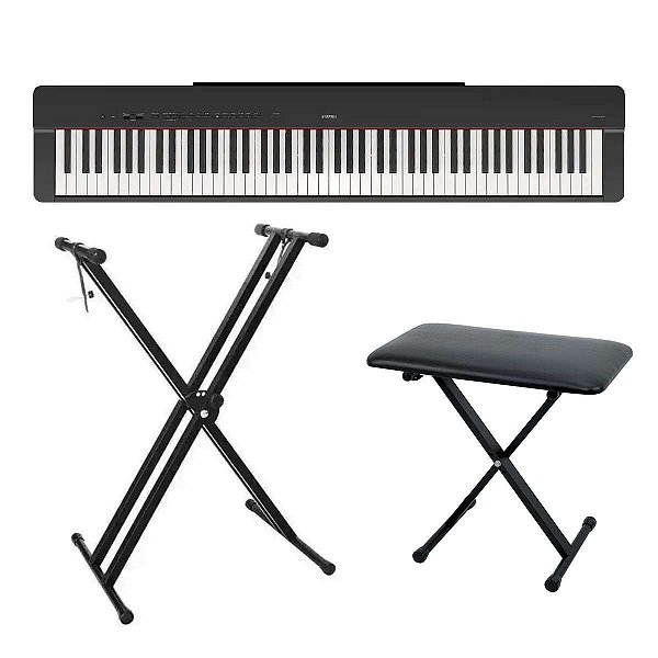 Piano Digital Yamaha P-225 - 88 Teclas GHC Toque Realista + Suporte + Banqueta