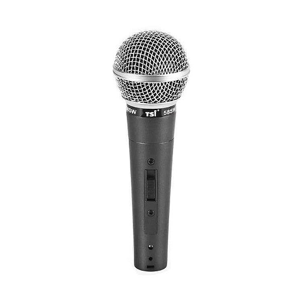 Microfone com Fio Profissional Dinâmico Cardióide TSI-58SW de Bastão + Cabo