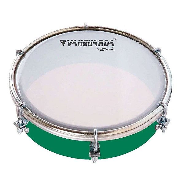 Tamborim Spanking Abs Verde 6" Pele Leitosa Vanguarda