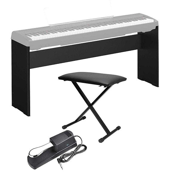 Kit para Piano - Estante Yamaha L85 + Pedal Sustain + Banqueta em X