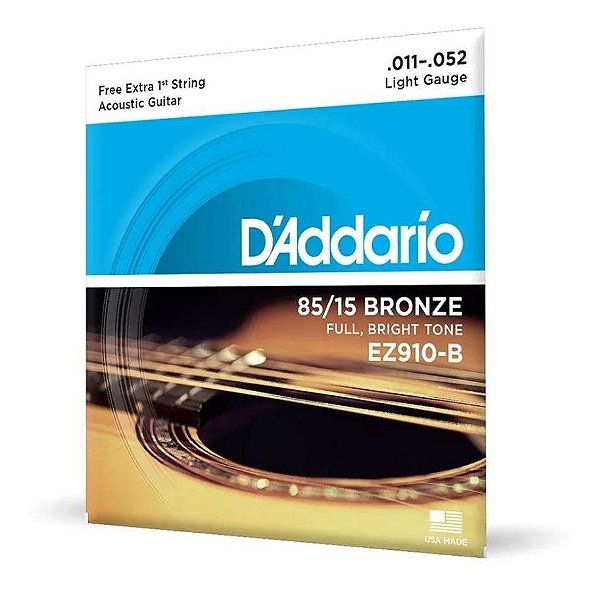 Encordoamento D'addarío - Violão em Aço - 85/15 Bronze - .011 - EZ910-B