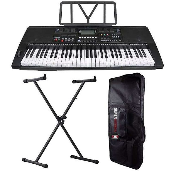 Teclado Musical KeyPower KP-500 + Suporte em X + Capa