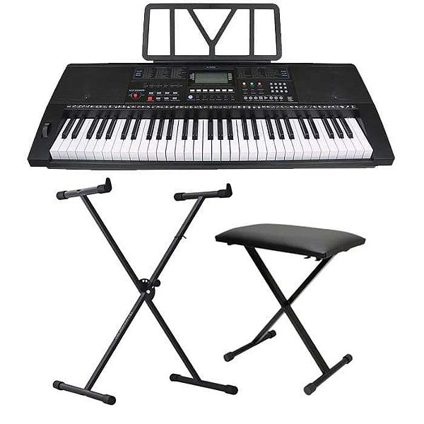 Teclado Musical KeyPower KP-500 + Suporte + Banqueta