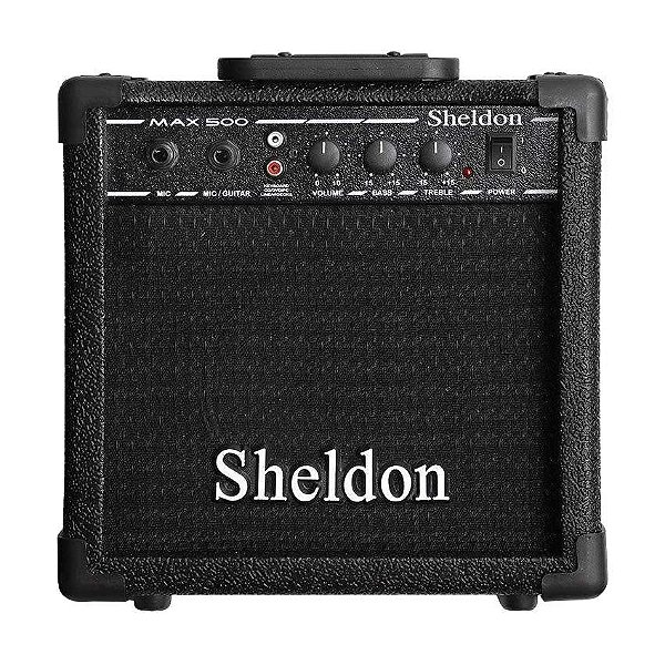 Amplificador Guitarra Violão Multiuso Sheldon MAX500 15W Preto