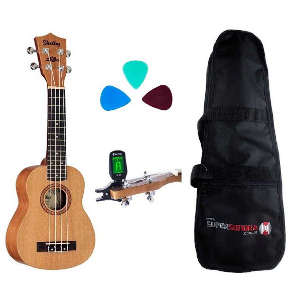 Kit Ukulele Su21m Soprano Shelby By Eagle + Afinador + Capa + Palhetas