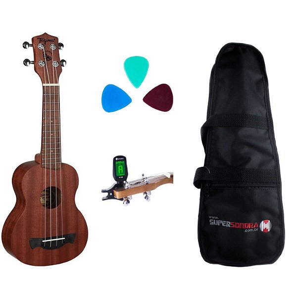 Kit Ukulele Tagima 21k Soprano Natural Fosco Acústico - Série Havaí + Afinador + Capa + Palhetas