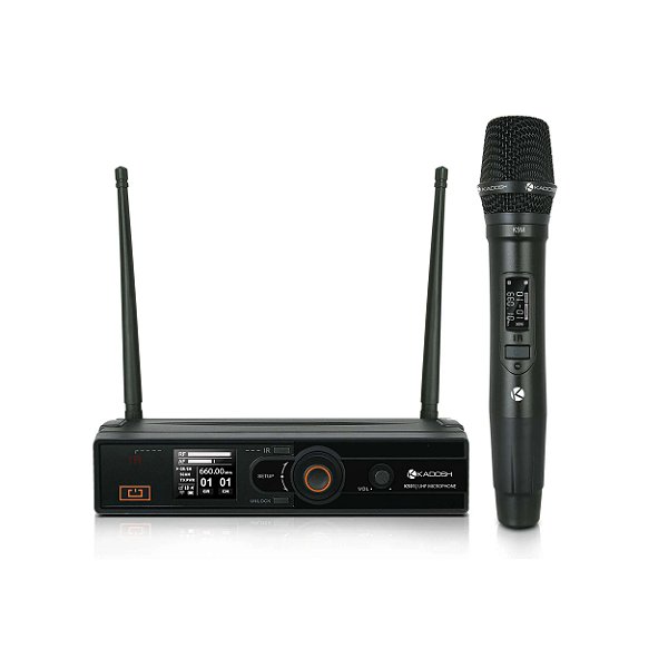 Microfone Sem Fio UHF Kadosh K-501M com Receptor Bateria Recarregável