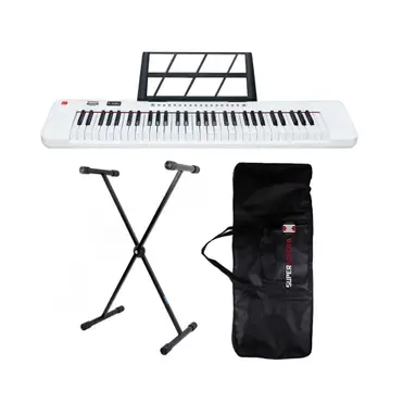 Teclado Musical Waldman ClassTone WTS-100 Branco + Suporte Em X + Capa