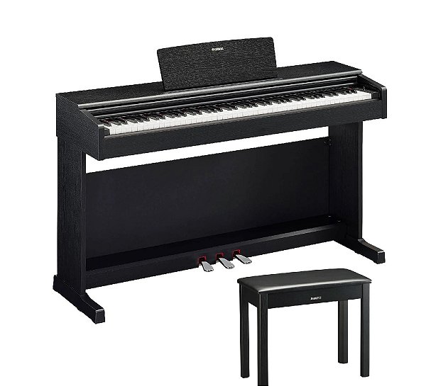 Piano Yamaha ARIUS YDP-145 Preto + Banqueta