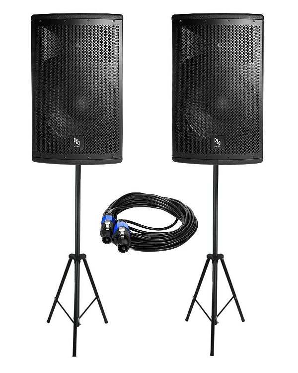 Kit Caixa de Som Ativa + Passiva MK-15 700W RMS Makpro