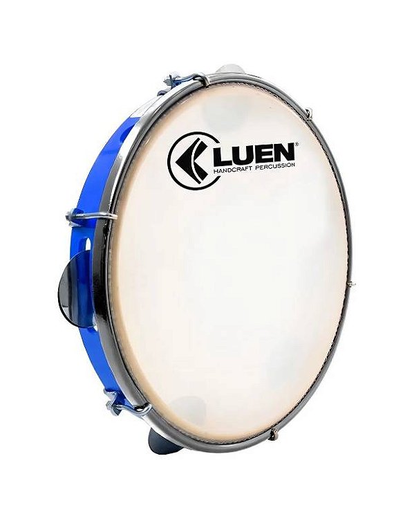 Pandeiro Luen 12" Azul Abs Pele Leitosa - 7 Afinações