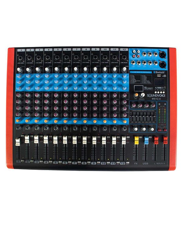 Mesa de Som 12 Canais SoundVoice MS12.4 EUX