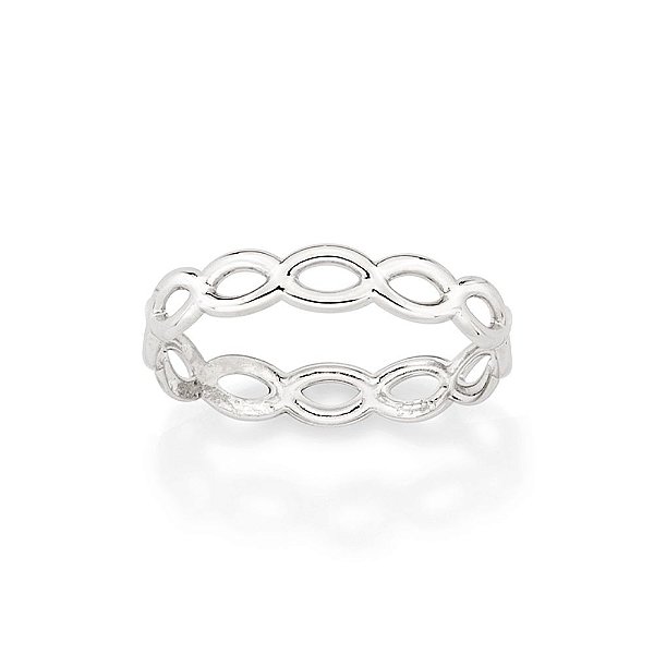 Anel Rommanel Skinny Ring Formado Por Aro Em Formato De Infinitos