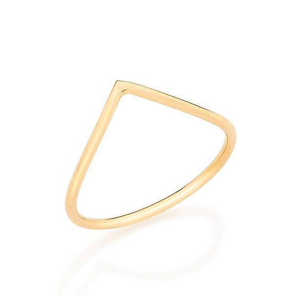 Anel Rommanel Skinny Ring Formado Por Aro Fino Com Curvatura Em 'V' Na Parte Superior