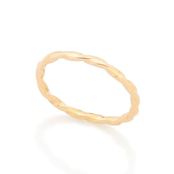 Anel Rommanel Skinny Ring/ Anel Rommanel Falange Formado Por Aro Entrelaçado No Formato Corda(Joia Licenciada Coleção An