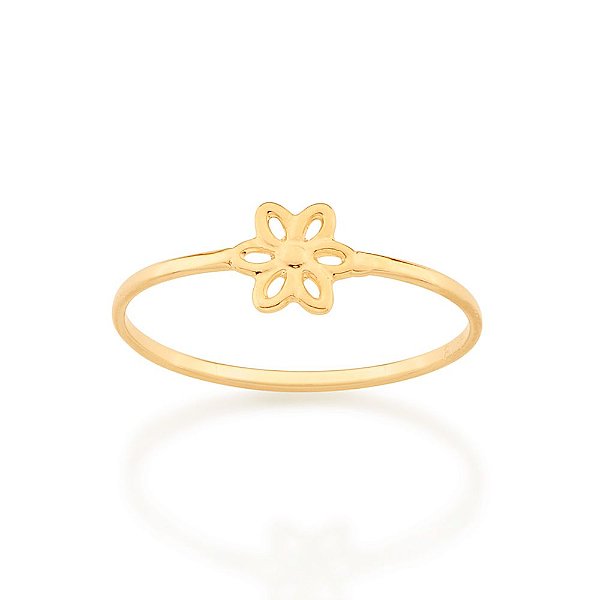 Anel Rommanel Skinny Ring Composto Por Flor Vazada