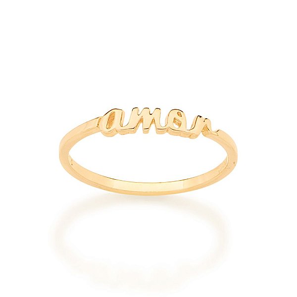 Anel Rommanel Skinny Ring Escrito Amor