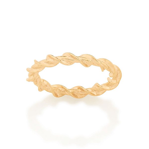 Anel Rommanel Skinny Ring Formado Por Aro Torcido E Trabalhado