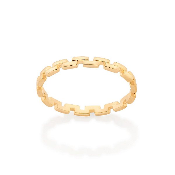 Anel Rommanel Skinny Ring Formado Por Peças Retangulares (Blocos)(Joia Licenciada Coleção Giovanna Antonelli)
