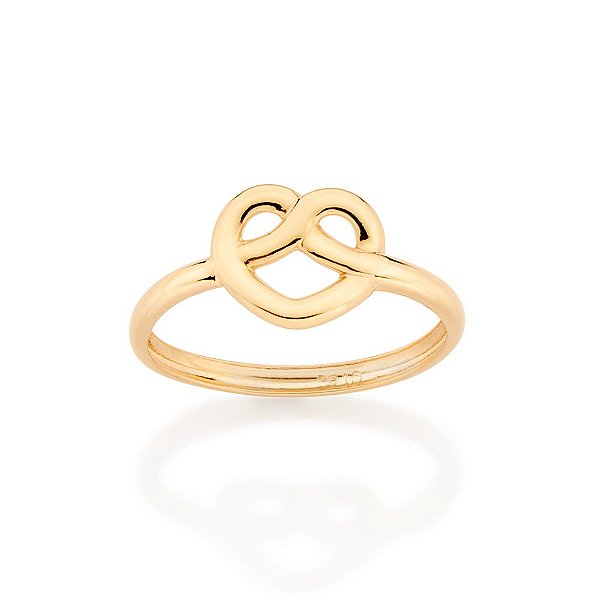 Anel Skinny Coração Com Símbolo Do Infinito,