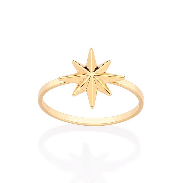 Anel Skinny Estrela Rosa Dos Ventos,