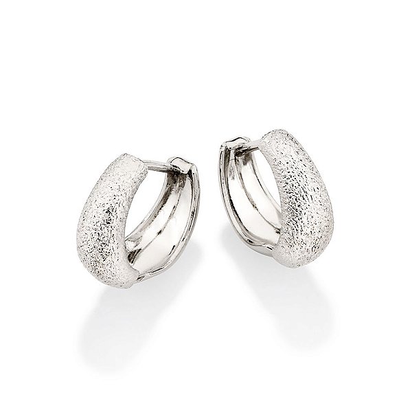 Brinco Rommanel Argola Formado Por Uma Parte Lisa E Outra Granitada Med 1,1 Cm