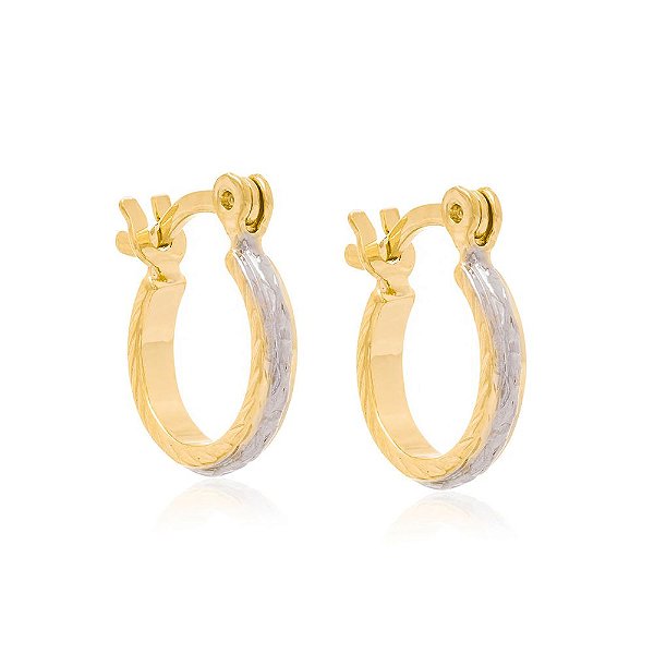 Brinco Rommanel Argola Trabalhada Com Detalhe Em Rhodium Med 1,3 Cm