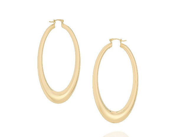 Argola Rommanel Oval Lisa Med 7,40Cm (Joia Licenciada Coleção Ana Hickmann 16º Edição)