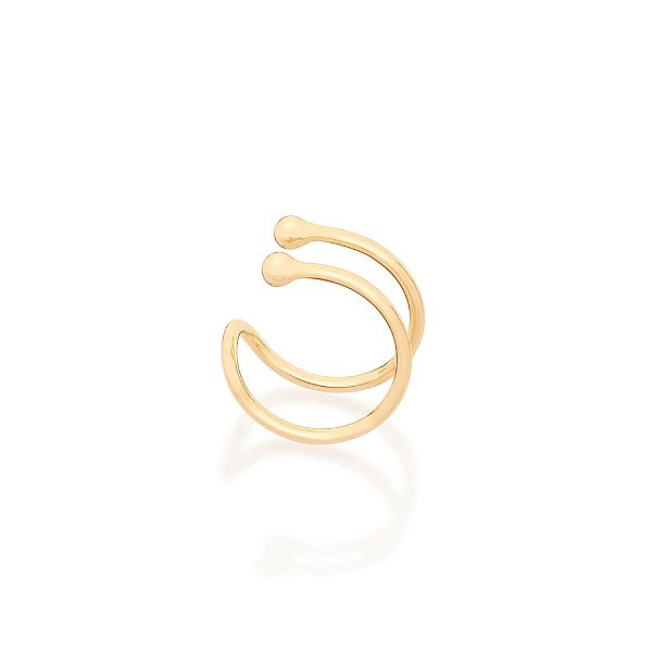 Brinco Rommanel Piercing De Pressão Formato Meia Argola Lisa Com Esferas Nas Pontas (Peça Unitária) Med 0,70Mm