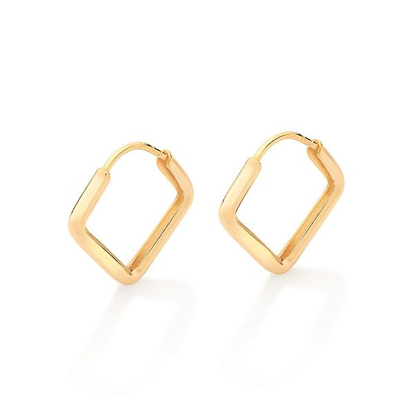 Brinco Rommanel Argola Formato LosangoMed 1,5 Cm X 1,6 Cm(Joia Licenciada Coleção Giovanna Antonelli)