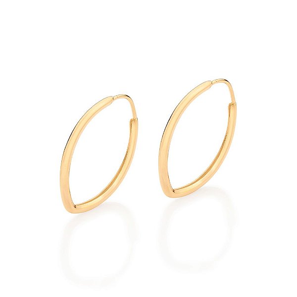 Brinco Rommanel Argola Oval,Med 2,6 Cm X 1,8 Cm