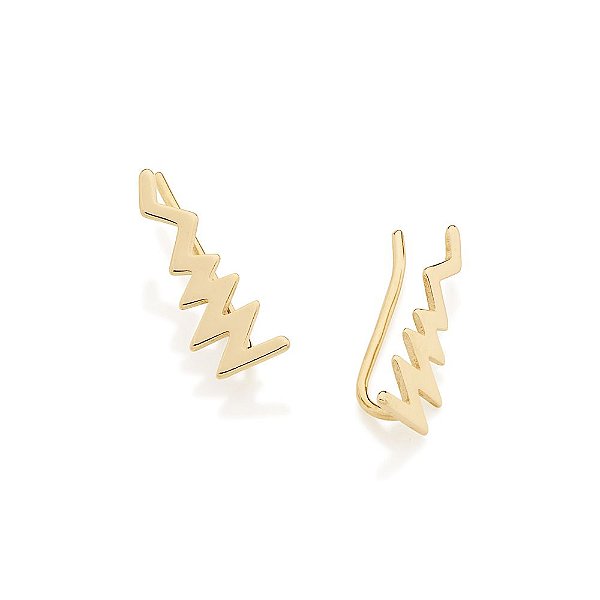 Brinco Rommanel "Ear Cuff" Com Formato De "Raio" Med 1,7 X 0,6 Cm(Joia Licenciada Giovanna Antonelli 10ª Edição)