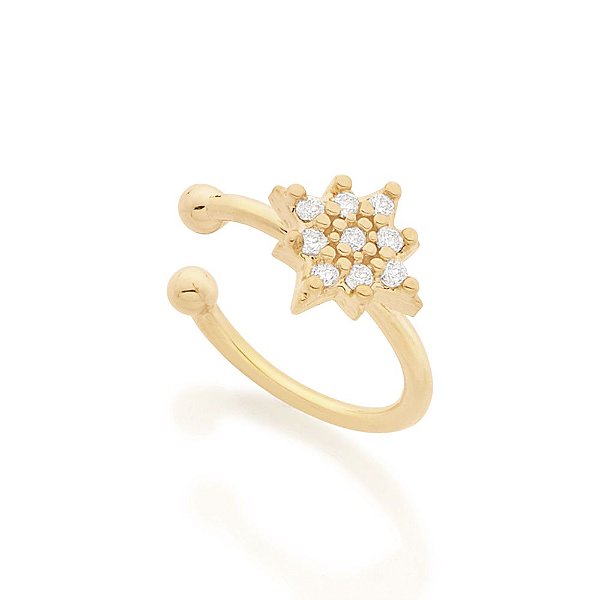 Brinco Rommanel Piercing De Presssão Composto Por 9 Zircônias De 1,0 Mm Med 1,0 Cm De Diâmetro(Joia Licenciada Giovanna